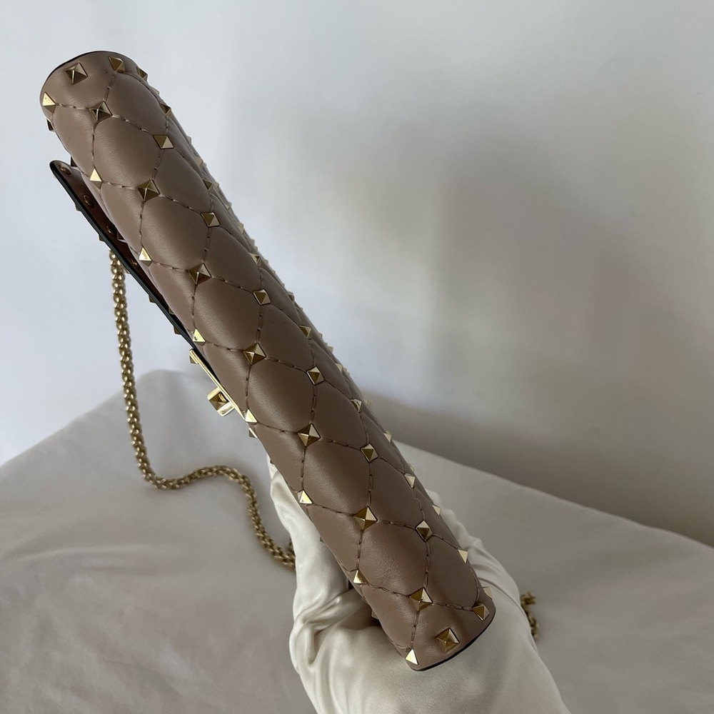 VALENTINO ROCKSTUD SPIKE NAPPA LEATHER CROSSBODY CLUTCH BAG - Picture 9 of 15